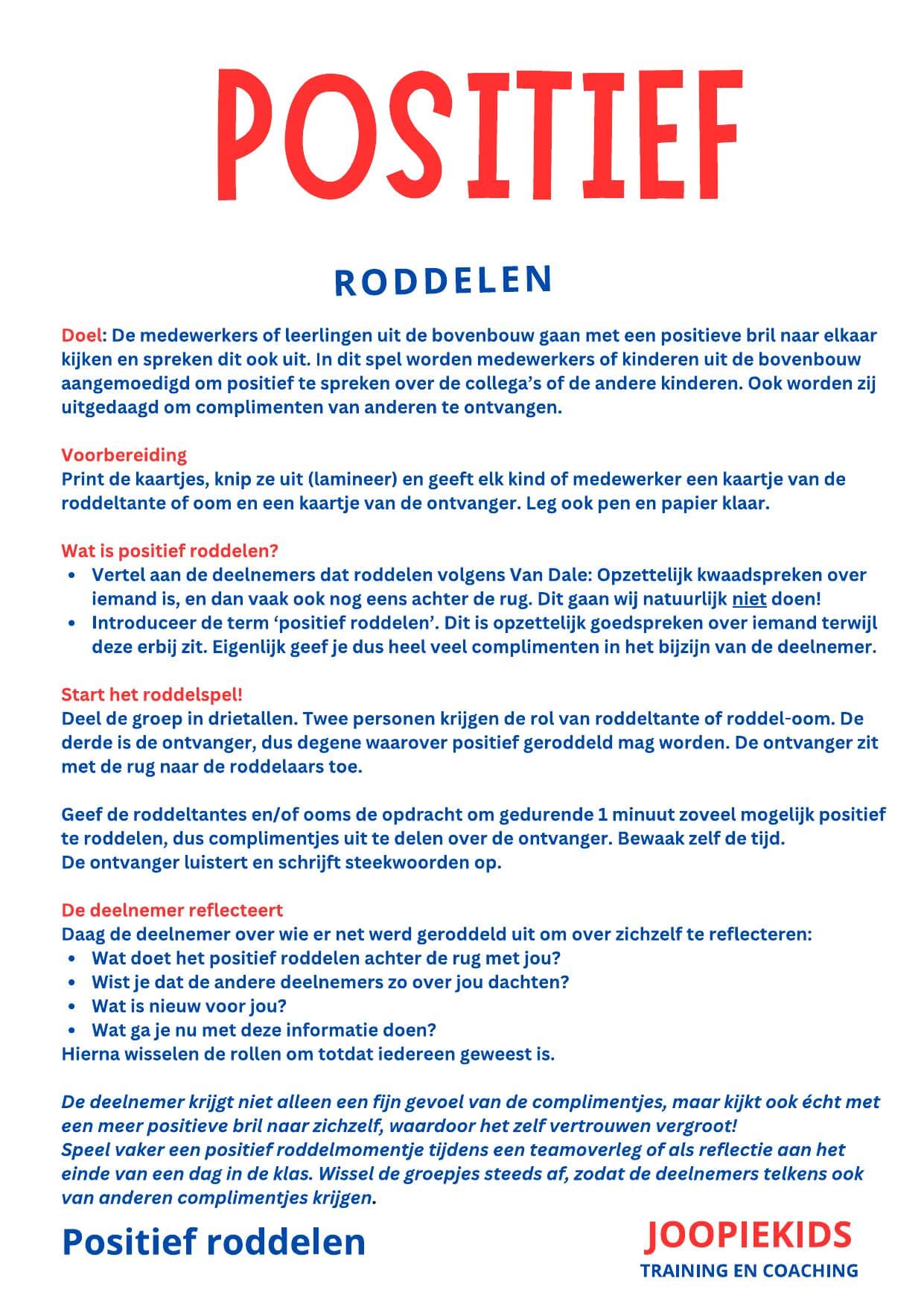 2.3 SPEL – Positief roddelen-min